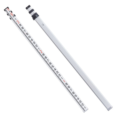 Aluminum Grade Rod 9-Feet/10ths Telescopic Measuring Double-Sided 1/10ft Leveling Rod Stick