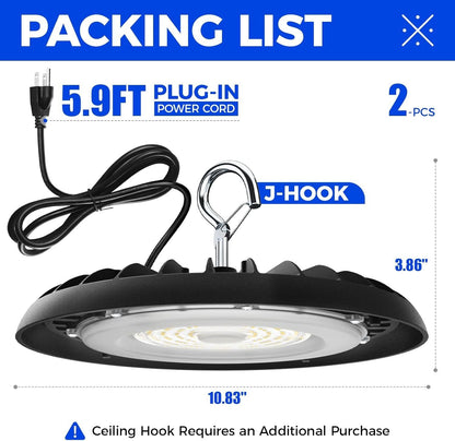 LED High Bay Light 150W 21000LM LED Shop Lights 5000K