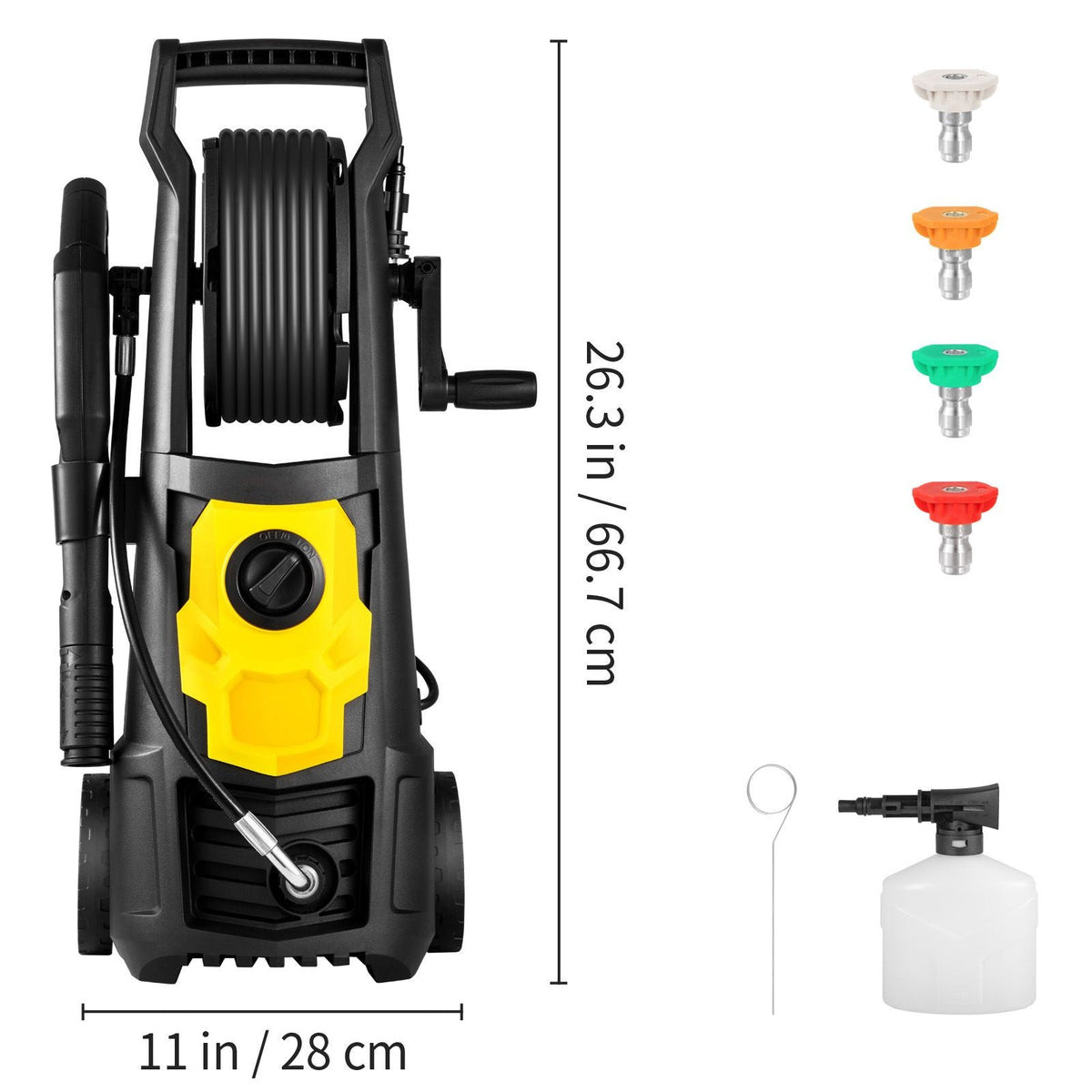 Electric Pressure Washer 2000 PSI Max. 1.76 GPM Power Washer w/ 30 ft Hose