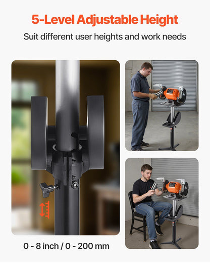 Bench Grinder Stand Pedestal with 12" x 10" Mounting Plate