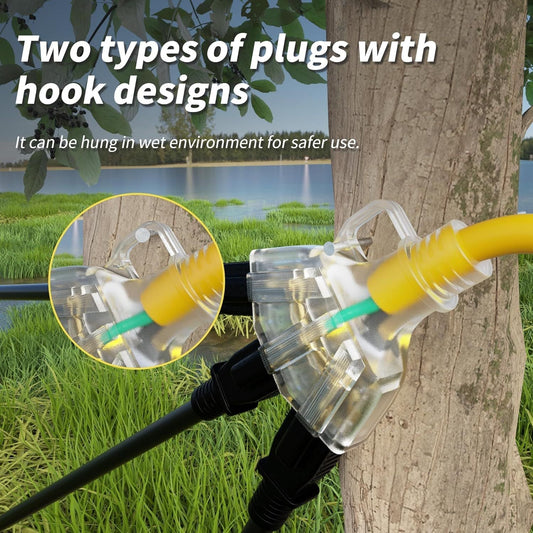 25 FT 12/3 Gauge Outdoor Extension Cord with Light Indicator Heavy Duty