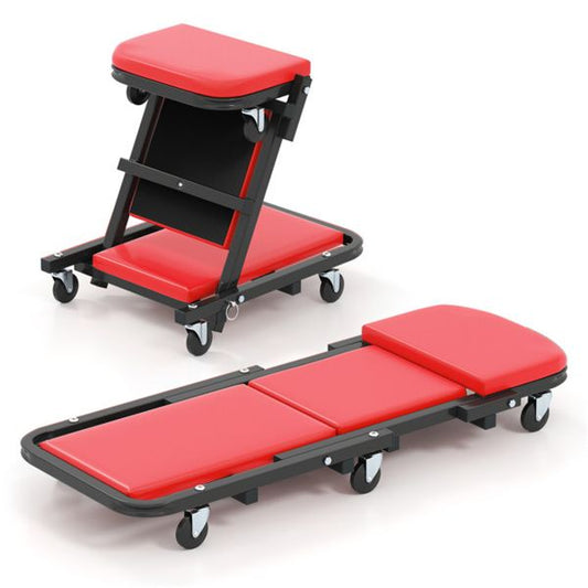 Foldable Garage Creeper with Padded Seat