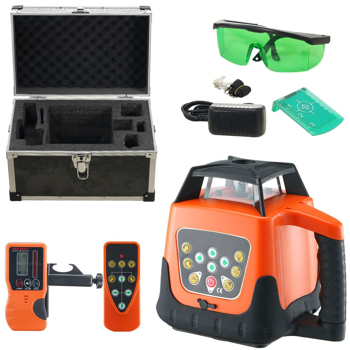 Laser Level 2000ft 360 Degree Self Leveling Green Cross Line Laser 5 Rotation Speeds & 4 Scanning Angles Adjustment IP66 Waterproof Remote Control Manual Self-leveling Mode Battery Included