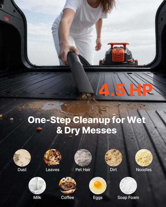 Shop Vac 8 Gallon Wet Dry Shop Vacuum 4.5 Peak HP Portable