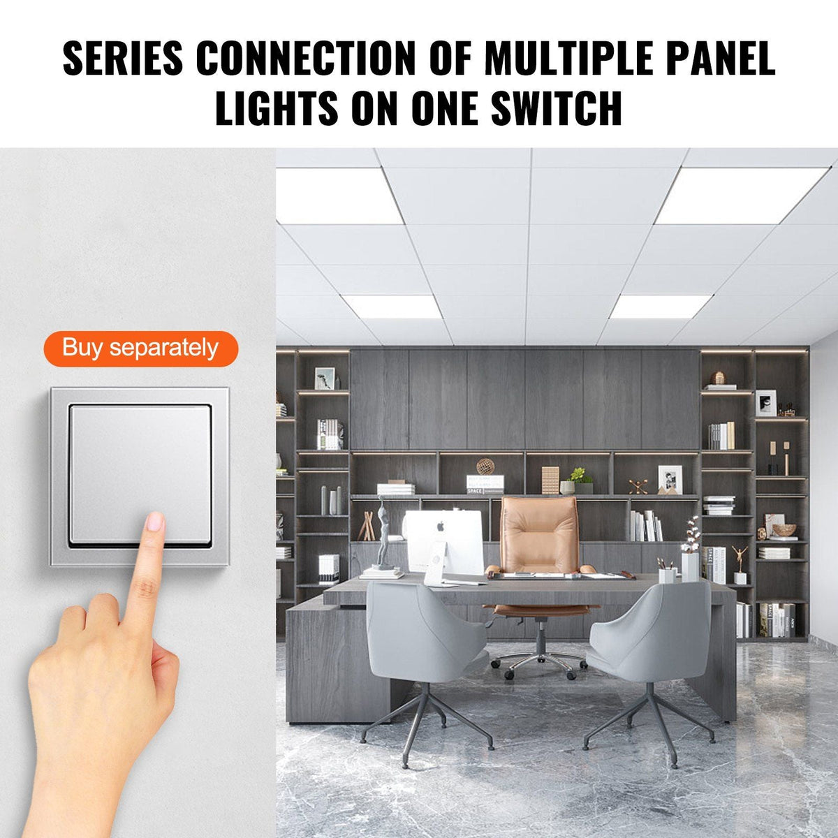 1 Pack 2x4 FT LED Flat Panel Light 6000LM 50W Ceiling Light Fixture with Adjustable Color