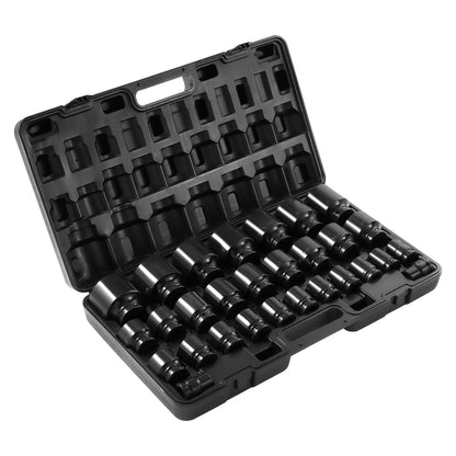 Impact Socket Set 3/4 Inches 29 Piece 6-Point Sockets SAE 3/4 inch - 2-1/2 inch with Storage Cage
