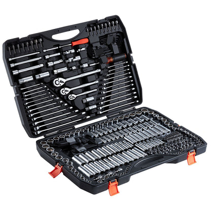 308-Piece Mechanic Tool Kit 1/4 in, 3/8 in, and 1/2 in Drive, SAE and Metric Socket Set