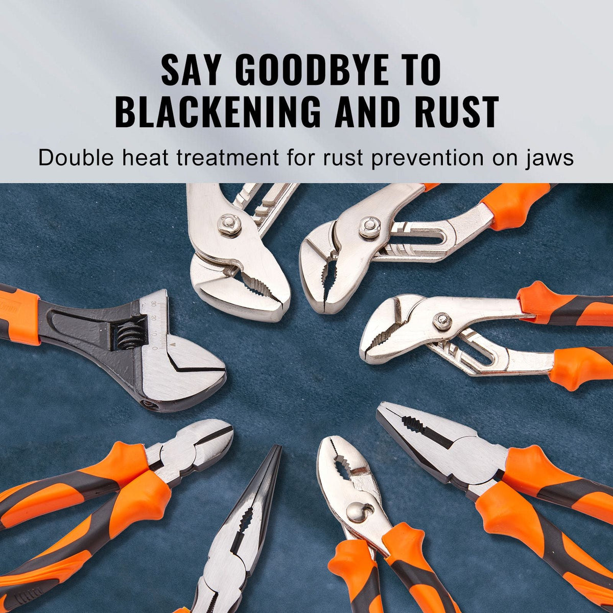 8-Piece Pliers Set High Carbon Steel 12"/10"/8"  Pliers and Tool Bag