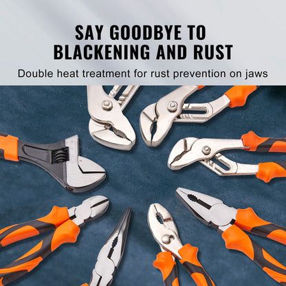 8-Piece Pliers Set High Carbon Steel 12"/10"/8"  Pliers and Tool Bag