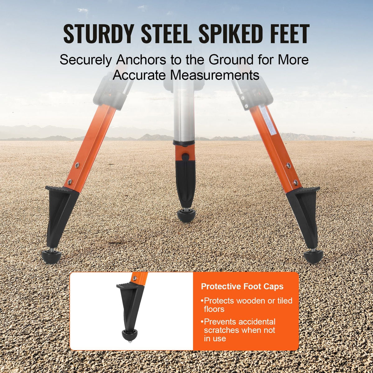 Laser Level Tripod Stand 5/8"-11 Thread Mount 27.16-67.71 in Height Heavy Duty Survey Tripod with Level Bubble & Diffusion Limiter