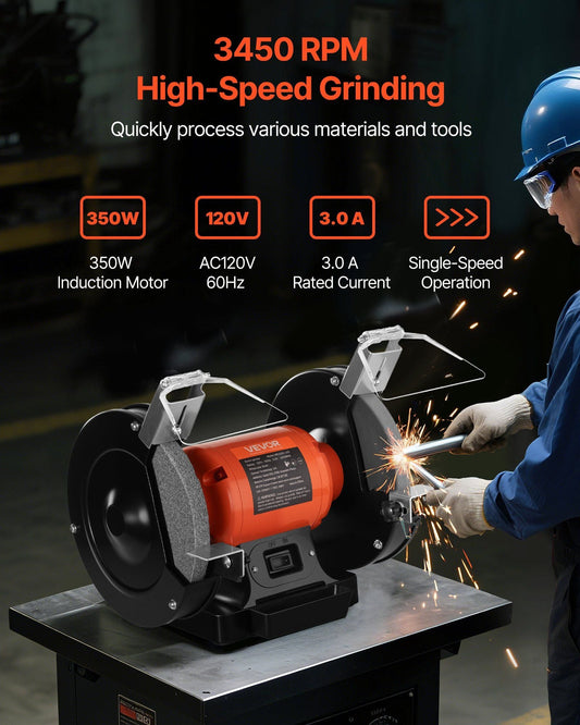 Bench Grinder 8-inch Single Speed Bench Grinder