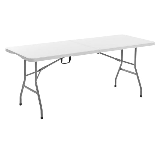 Folding Table 6 Ft Heavy Duty Portable Fold-in-Half Utility Table