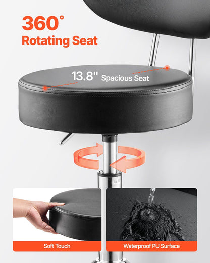 Shop Stool with Backrest 300 lbs Capacity
