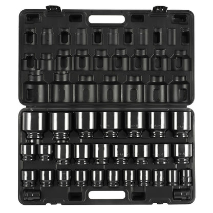 Impact Socket Set 3/4 Inches 29 Piece 6-Point Sockets SAE 3/4 inch - 2-1/2 inch with Storage Cage