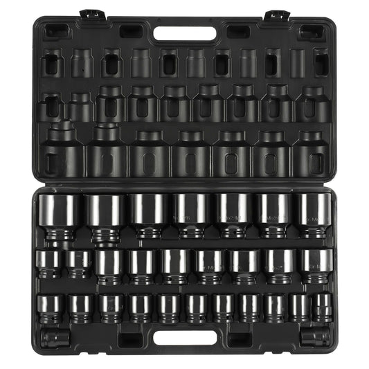 Impact Socket Set 3/4 Inches 29 Piece 6-Point Sockets SAE 3/4 inch - 2-1/2 inch with Storage Cage