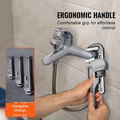 3-Piece Pipe Wrench Set 10" 14" 18" Aluminum Pipe Wrench