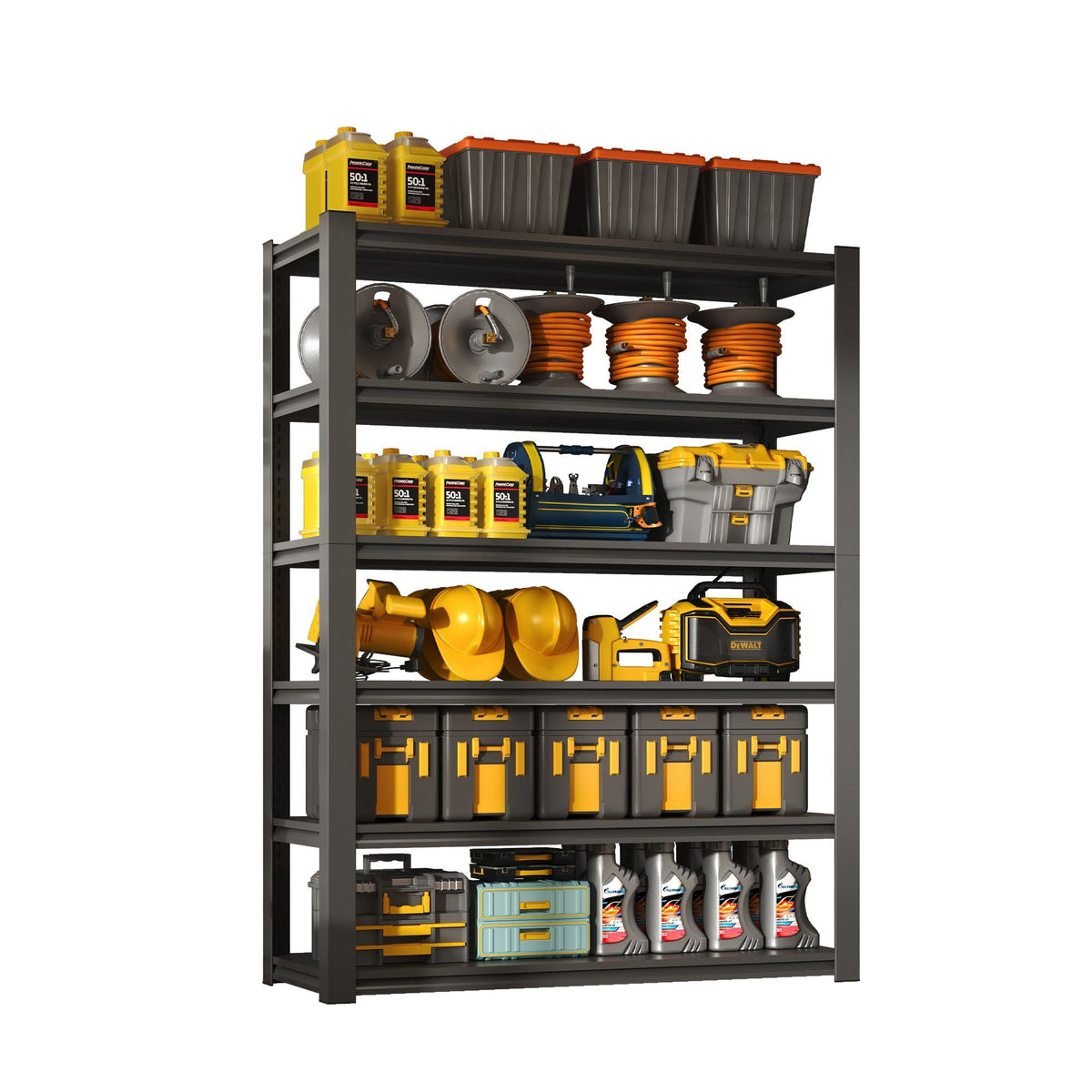 82"H 6 Tier Metal Shelves 2400LBS Heavy Duty Storage Shelves 48"W*18"D*82"H,Black