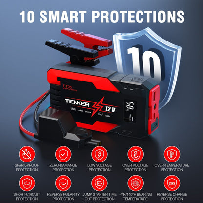 4000 AMP PEAK Car Jump Starter Power Bank 12V Battery Charger with LCD Display