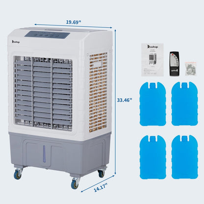 3 in 1 Portable Evaporative Cooler 2647CFM Personal Air Cooler with remote control Large Water Tank