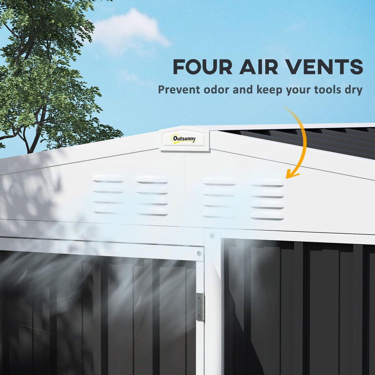 8 x 4ft Outdoor Garden Shed Metal Storage Shed with Air Vents and Lockable Door