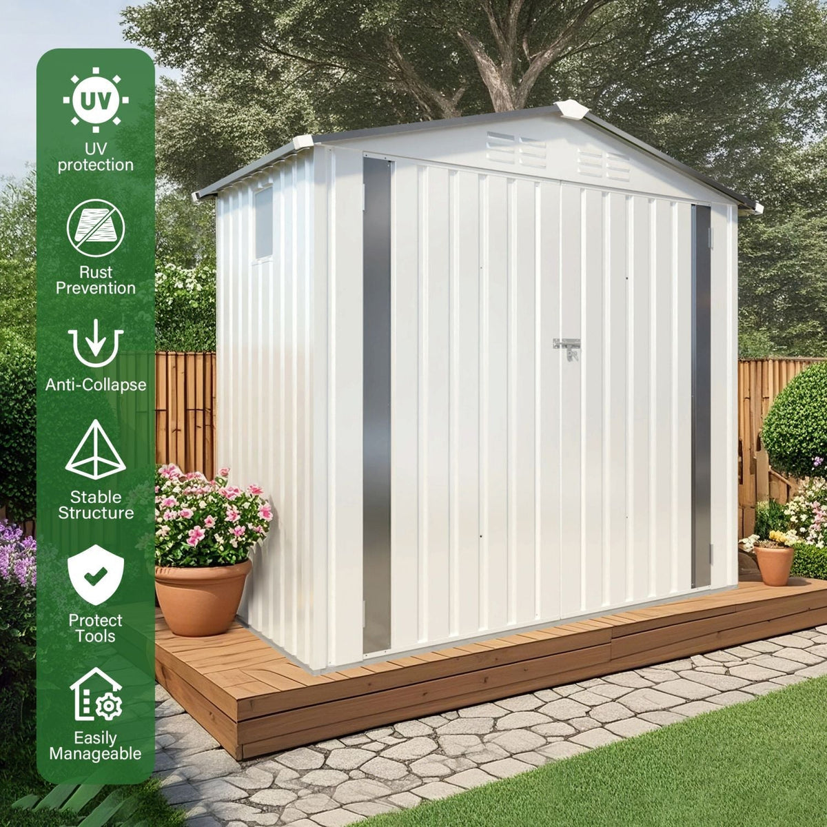 6X4 FT Metal Storage Shed