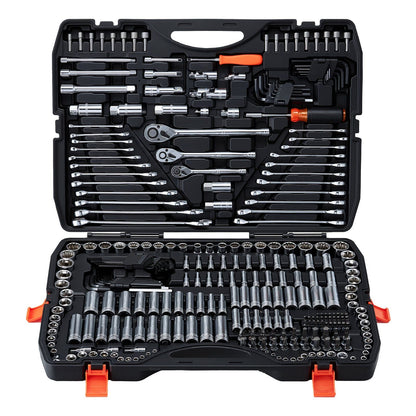308-Piece Mechanic Tool Kit 1/4 in, 3/8 in, and 1/2 in Drive, SAE and Metric Socket Set
