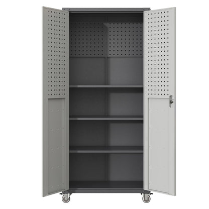 71" Metal Garage Storage Cabinet with Wheels Heavy-Duty Tool Storage Cabinet