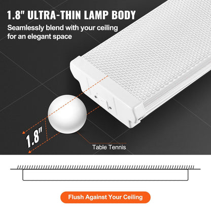 8FT LED Wraparound Light 110W 10,000LM Flush Mount LED Shop Light 4 Pack 6500K Daylight