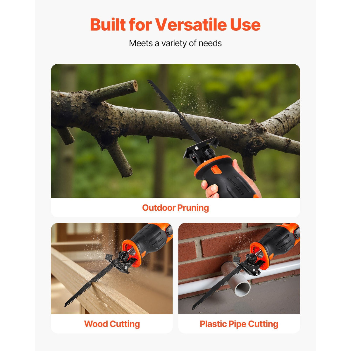 Cordless Reciprocating Saw 20V Variable Speed Reciprocating Saw with Battery, Charger, 8 Blades, and Carrying Bag