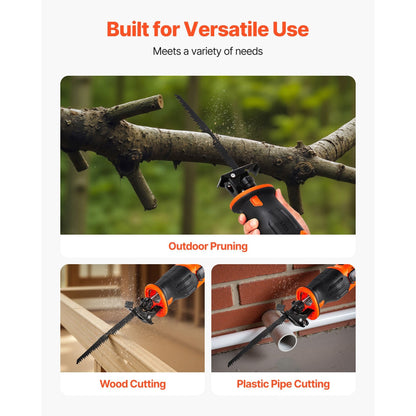 Cordless Reciprocating Saw 20V Variable Speed Reciprocating Saw with Battery, Charger, 8 Blades, and Carrying Bag