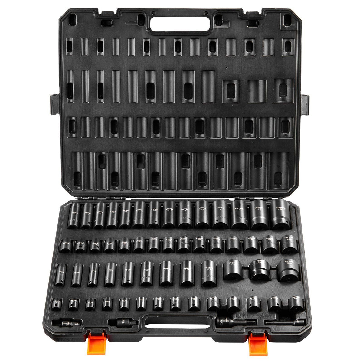3/8" & 1/2" Drive Impact Socket Set 59PCS Socket Set SAE 5/16" to 1-1/4" and Metric 6-32mm