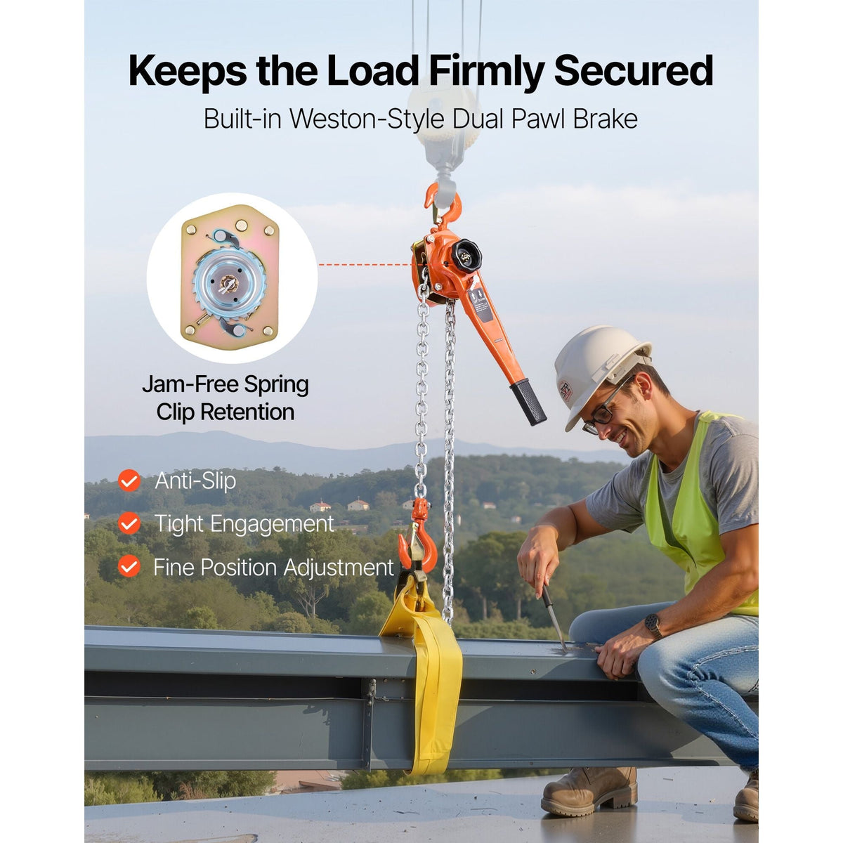 Heavy Duty Manual Lever Chain Hoist 3T 6600LBS Capacity Come Along 10FT Lift G80 Alloy Steel Chain