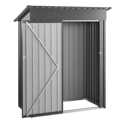 5 x 3 FT Metal Garden Shed Storage Building with Lockable Door & 2 Louver Vents