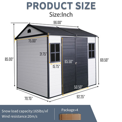 8 x 6 ft Outdoor Storage Shed