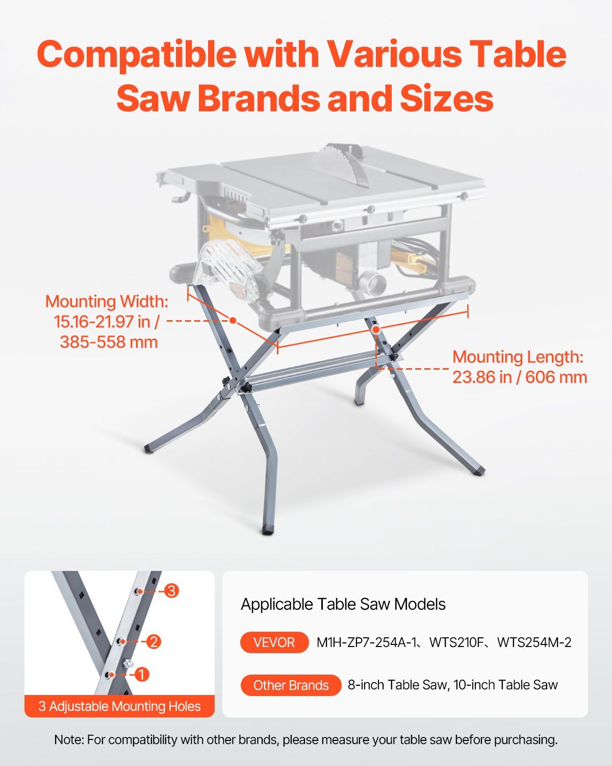 Portable Compact Table Saw Stand 350 lbs Capacity