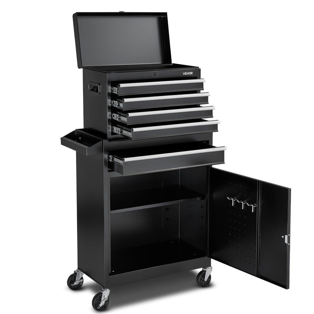 Rolling Tool Chest 5 Drawers Tool Cabinet Organizer with Detachable Top Metal Toolbox