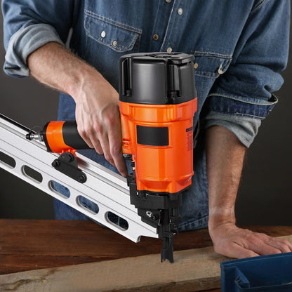 Framing Nailer 2" to 3-1/2" 21 Degree Full Round Head Pneumatic Framing Nailer with Dual Trigger Modes & Tool-Less Depth Adjustment