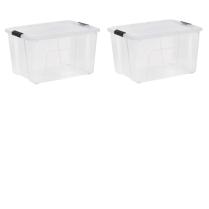 (2 pack)60 Qt. Plastic Storage Bins with Lids