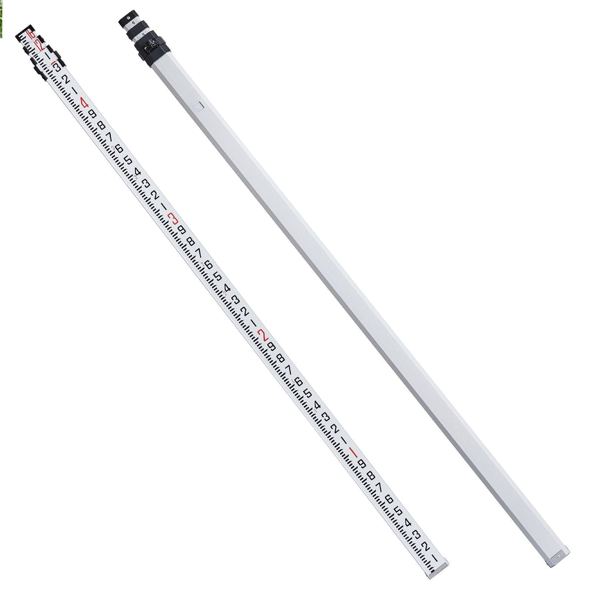 Aluminum Grade Rod 16-Feet/10ths Telescopic Measuring Double-Sided Scale 1/10ft Leveling Rod Stick