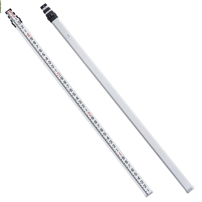 Aluminum Grade Rod 16-Feet/10ths Telescopic Measuring Double-Sided Scale 1/10ft Leveling Rod Stick