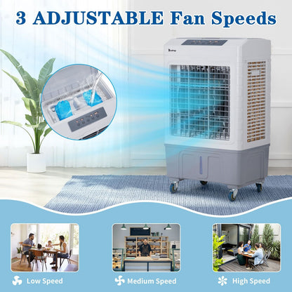 3 in 1 Portable Evaporative Cooler 2647CFM Personal Air Cooler with remote control Large Water Tank