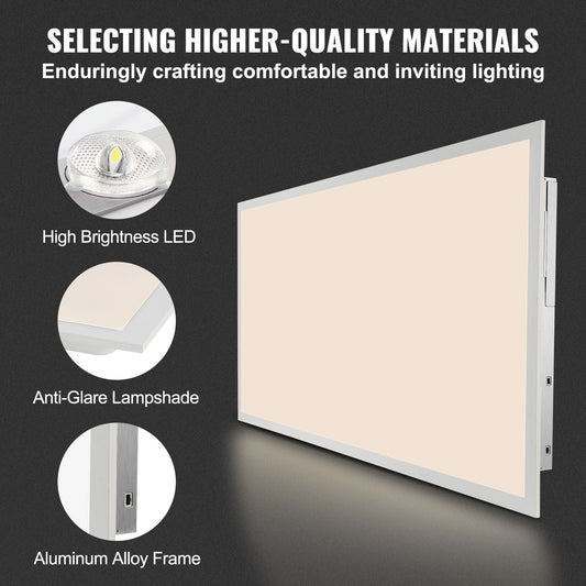 1 Pack 2x4 FT LED Flat Panel Light 6000LM 50W Ceiling Light Fixture with Adjustable Color