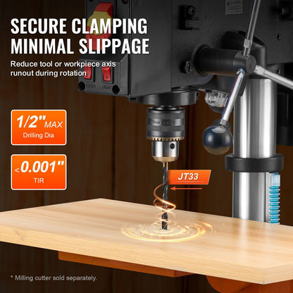 10 in Benchtop Drill Press Tabletop Drilling Machine with Adjustable Speed