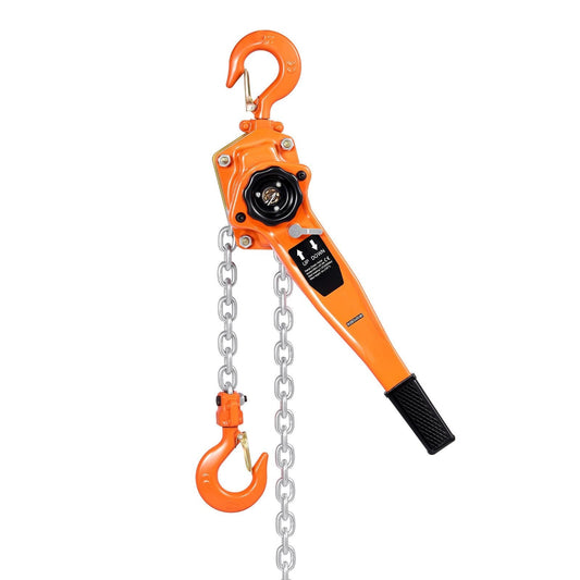 Heavy Duty Manual Lever Chain Hoist 1-1/2T 3300LBS Capacity Come Along 20FT Lift G80 Alloy Steel Chain
