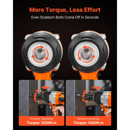 1/2 in Cordless Impact Wrench High Torque 20V Electric Impact Wrench Brushless Motor