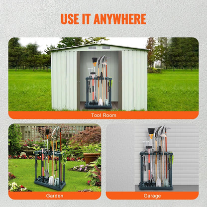 Garden Tool Organizer 10 Slots Yard Tool Rack for Garage Organization and Storage