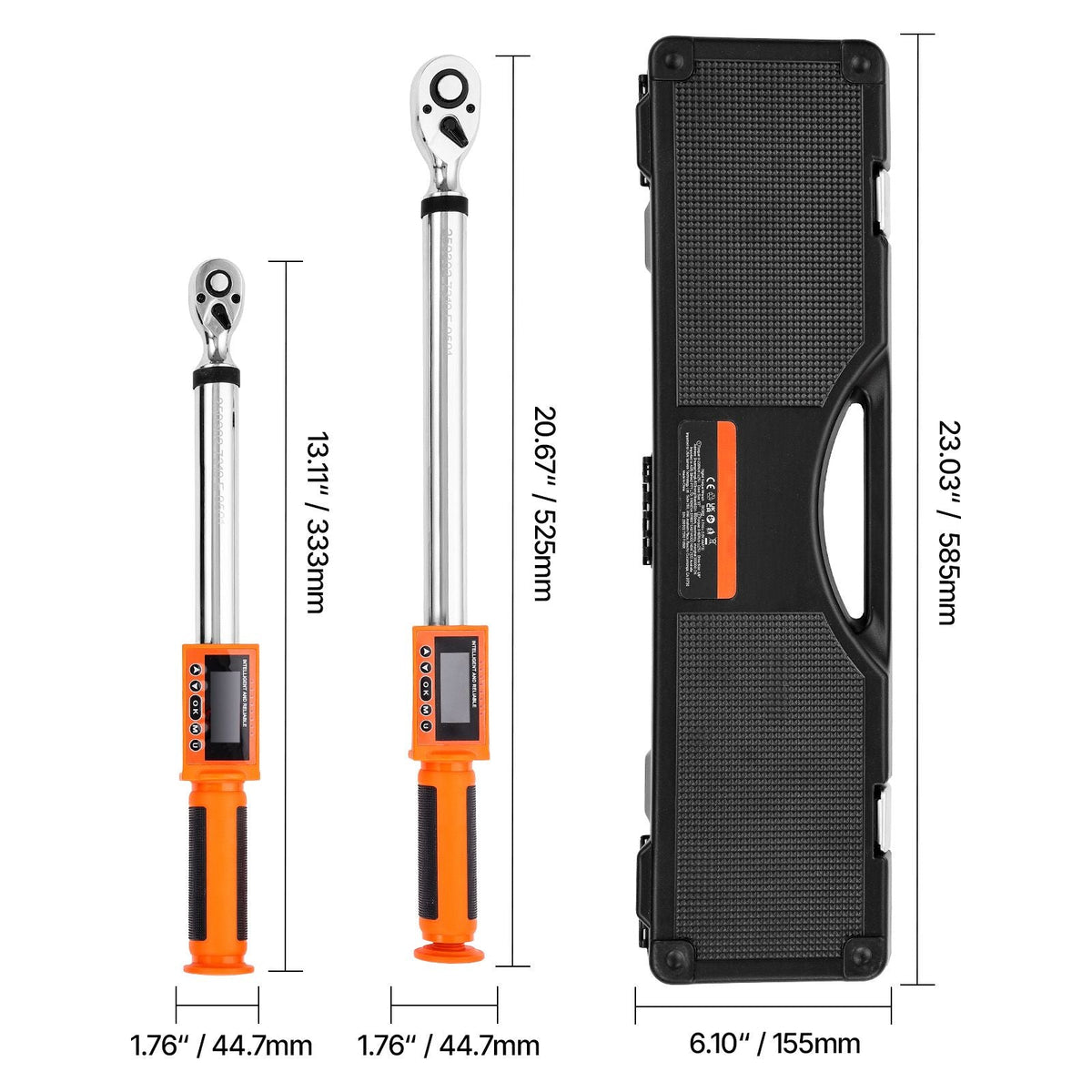 Digital Torque Wrench Set 1/2 & 3/8 Inch Drive Electronic Torque Wrench