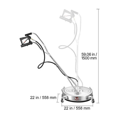 22" Pressure Washer Surface Cleaner Stainless Steel Pressure Washer 4500 Max PSI