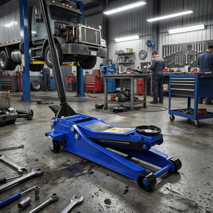 3T Heavy Duty Horizontal Double Pump Floor Jack Dual Piston Quick Lift 3 Ton (6,600 lb) Capacity