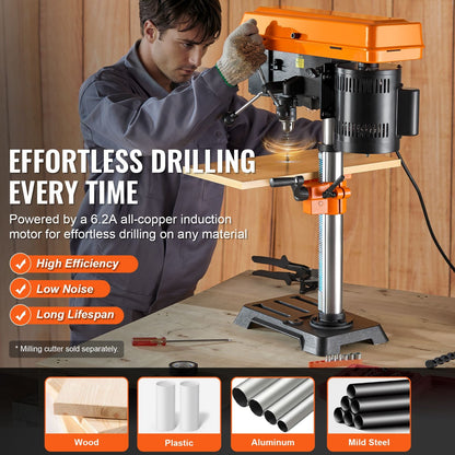 10 in Benchtop Drill Press Tabletop Drilling Machine with Adjustable Speed